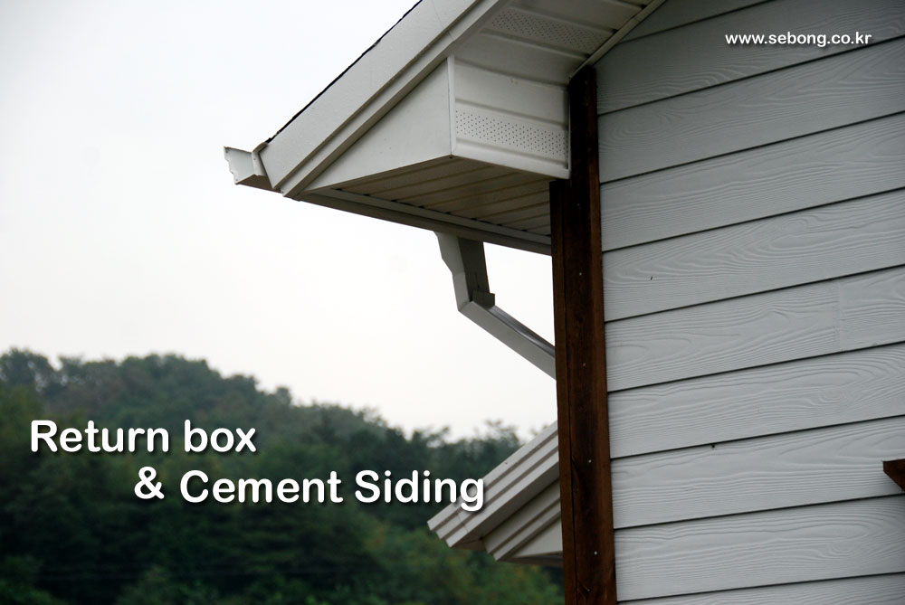 조립식주택 지붕처마 리턴박스와 시멘트사이딩(return box & Cement Siding) 