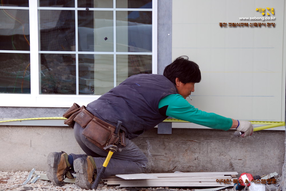 홍천 조립식주택 신축공사 아케이드 시스템창호와 이대한 목수 - 큰사진보기!